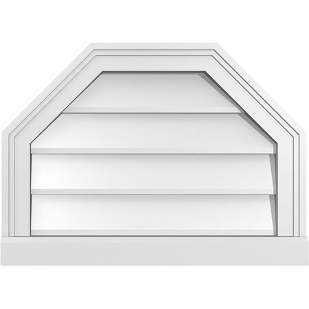 Ekena Millwork Octagonal Top Surface Mount PVC Gable Vent w/ 2"W x 2"P Brickmould Sill Frame, 22"W x 16"H GVPOT22X1603SN